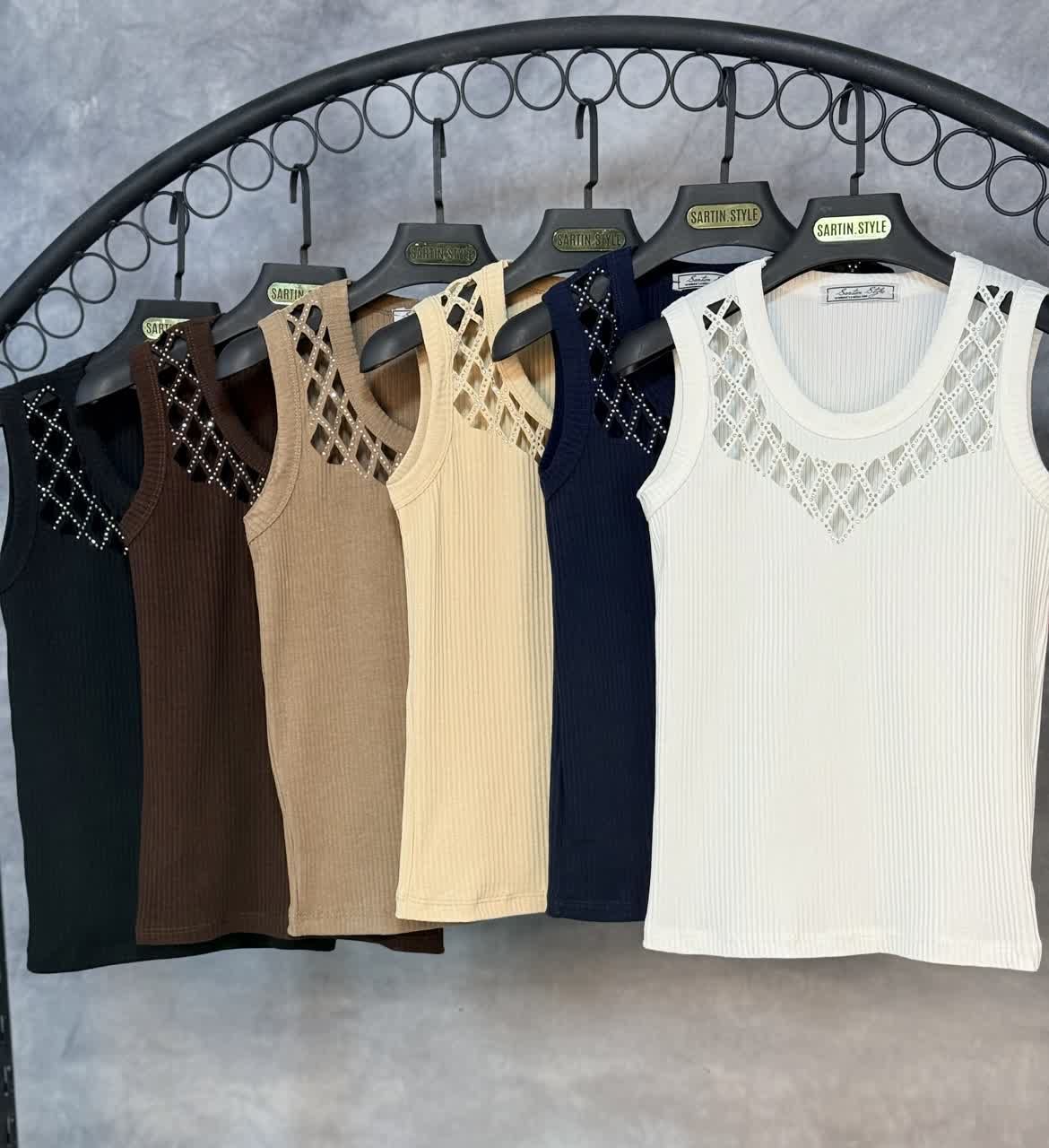 تاپ لوزی نگینی فری سایز کد 1207